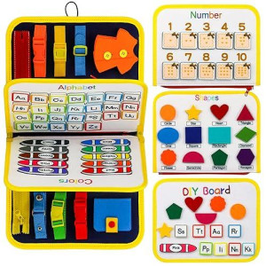 Harvow Felt Montessori Busy Books For Toddlers, Busy Boards Multiple Themes, Busy Book Portable Autism Toys Can Zipper Removable, Easy Reusable For Preschool Sensory Busy Activities Learning Busy Toy