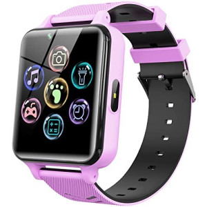 Smart Watch for Kids Smart Watch - Childrens Smart Watch for Girls Boys 4-12 Years with Games Music Alarm Clock Camera Calculator Educational Toys Digital Wrist Watch Christmas Birthday Gifts (Purple)