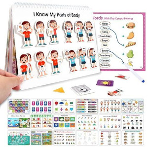 Preschool Montessori Toys Busy Book, 18 Themes Toddler Educational Learning Activities Book, Autism Sensory Toys With Abc Numbers Colors Shapes For Kids 3 4 5 Years Old