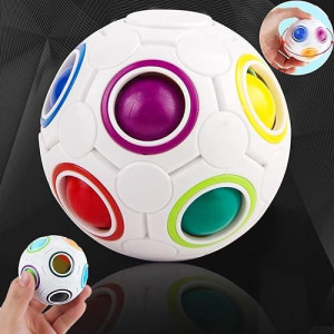 Rainbow Puzzle Ball Fidget Ball Fidget Toy Fun Stress Reliever Magic Ball, Speed Cube Puzzle Toys Brain Teaser Ball For Kids Adults