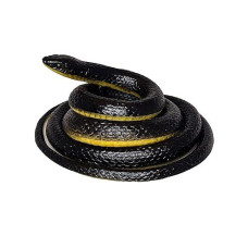 Funfamz The Original Realistic Rubber Snake Toy- Large Black Fake Snake Prank And Rubber Snakes Realistic To Keep Birds Away, Toy Snakes That Look Real, Realistic Snake Prank For Practical Jokes