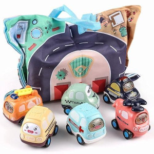 Xqw Inertia Baby Toy Cars Gifts With Storage Bag, 6 Pcs Push And Go Kids Early Educational Toys For 1 2 3 Year Old Boys Girls, Birthday Gift For Toddlers