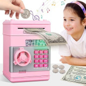 Magibx Piggy Bank Toys For 5 6 7 8 9 10 Year Old Girl Gifts, Money Saving Box For Teen Toys Age 6-8-10-12, Christmas Birthday Gifts, Stuff Atm Machine For Kids 5-7, Pink