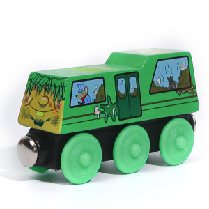Zany Trains Series 1 - Wooden Train Set With Cargo - Compatible With All Wooden Train Sets - Wooden Train Cars (Trashy Terry)