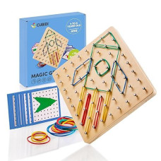 Cubidi� Wooden Geoboards With Rubber Bands | Montessori Toys For 4+ Year Old Kids | Geo Boards For Classroom | Stem Toys | Educational Snd Improve Creativity