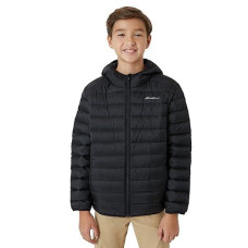 Eddie Bauer Boys' Jacket - Cirruslite Weather Resistant Down Coat For Boys - Insulated Quilted Bubble Puffer (3-20), Size 8, Black