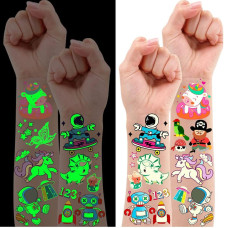 Bag Fillers for Kids, 380 Styles(30 Sheets) Luminous Temporary Tattoos Stickers for children Birthday Party Favours, gifts for girls Boys Toys Party games Stuff Supplies