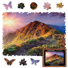 Unidragon Original Wooden Jigsaw Puzzles - Nature Enchanting Sunrise, 125 Pcs, Small 9"X6.2", Beautiful Gift Package, Unique Shape Best Gift For Adults And Kids