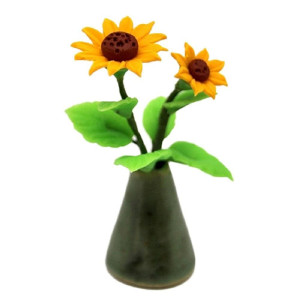 Melody Jane Dollhouse Yellow Sunflowers In Vase Flower Display Miniature Decor Accessory