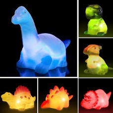 Jomyfant Bath Toys,Light Up Floating Rubber Toys Flashing Color Changing Light In Water Bathtub Shower Games Toys For Baby Kids Toddler Child (Ocean 6 Packs)