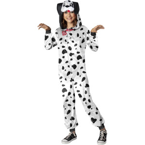 Girls Party Animal Dalmatian Tween Costume Medium Size 10-12 White