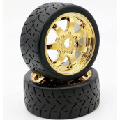 Powerhobby 1/8 Gripper 42/100 Belted Mounted Front Tires/Wheels 17Mm (2) Arrma Felony/Infraction/Limitless (Gold)