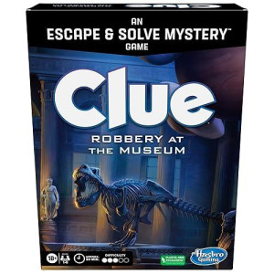 Clue Board Game Robbery At The Museum, Escape Room Game, Murder Mystery Games, Cooperative Family Board Game, 1-6 Players, 10+