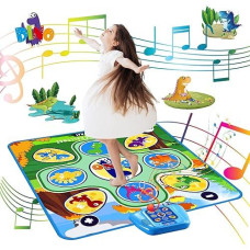 Vioziot Dance Mat For Kids, Electronic Floor Piano Musical Play Mat With 5 Game Modes, Dinosaur Light Up Dance Game Pad For Boys Girls 3 4 5 6 7 8-10 Year Old Christmas Birthday Party Gift
