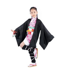 Fenglong-Yb Cosplay Costume Kimono Anime Costume For Children Halloween Christmas Cosplay Kids Nezuko Cosplay Costume
