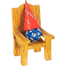 Dnd Dice Jail - Time Out Chair & Dunce Hat - Punish Your Bad Dice In Our Chair Of Shame - Accessories / Gift For Dungeons And Dragons. Miniature Chair & Cap Works For All D&D Dice D20, D10, D8, D6, D4