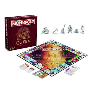 Monopoly Queen | Collectible Monopoly Game Featuring British Rock And Roll Band | Custom Game Board Featuring Familiar Artwork, Arenas, And More