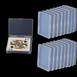 Playing Card Case 24Pcs Card Deck Box Plastic Empty Gaming Card Holder Case, Internal Size Is 3.6X2.6X0.8 Inch, Suitable For 3.5X2.5 Inch Poker Card(No Cards)