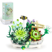 Qlt Mini Bricks Bonsai Model Creative Diy Simulation Mini Particle Flower Botanical Collection Construction Building Toy (Not Compatible With Major Brands)