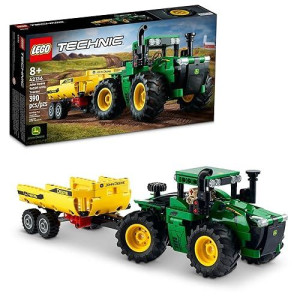 Lego Technic John Deere 9620R 4Wd Tractor 42136 Model Building Kit; A Project Designed For Kids Who Love Tractor Toys; Complete With Tipping Trailer; For Ages 8+ (390 Pieces)