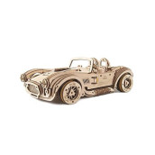 Ugears Vintage Car Model Kit - Drift Cobra Racing Car 3D Puzzle Kit Idea - Wooden 3D Puzzles Model Kits For Adults With Powerful Spring Motor - Model Car Kits To Build