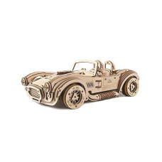 Ugears Vintage Car Model Kit - Drift Cobra Racing Car 3D Puzzle Kit - Wooden 3D Puzzles Model Kits For Adults And Kids With Powerful Spring Motor - Model Car Kits To Build Runs Up To 26 Feet
