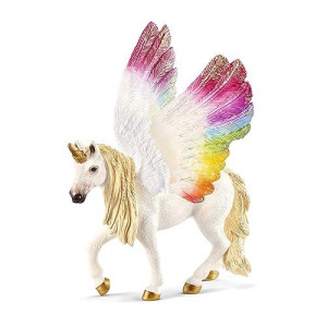 Schleich Bayala, Unicorn Toys For Girls And Boys, Winged Rainbow Unicorn With Glitter Wings, Ages 5+, Multicolor, 7 Inch
