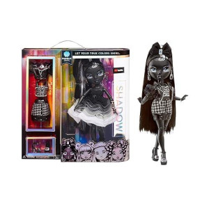 Rainbow High Shadow Series 1 Shanelle Onyx- Grayscale Fashion Doll. 2 Black Designer Outfits To Mix & Match With Accessories, Great Gift For Kids 6-12 Years Old And Collectors, Multicolor, 583554Euc