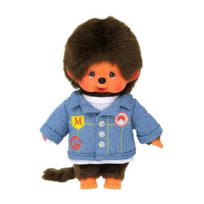 Bandai Monchhichi 80'S Iconic Denim Jacket - Soft Plush Toy For Children And Adults - Se23396, Se23396