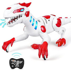 Remote Control Dinosaur Boys Toys, Rc Walking Robot Dinosaur Toy For Kids 3-5, 2.4Ghz Rechargeable Dinosaur With Realistic Roar Sound & Led Light, Birthday Gifts For Age 4 5 6 7 8-12 Years Old Girls