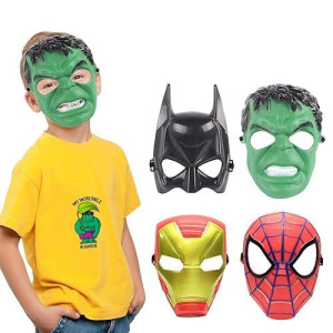 Avazera Hulk Mask For Kids,Superhero Costumes Children'S Birthday Parties, Hulk Toys Gifts For Halloween Cosplay Parties (Superhero 4-Piece)