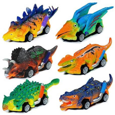 Dinosaur Toys 6 Pcs Pull Back Cars Dinosaur Toys For Kids 3-5 Toddler Boy Toys Age 3 4 5 And Up Dinosaur Car Toys For 3-7 Year Old Boys Girls Dinosaur Games Birthday Easter Gifts For Kids Party Favors