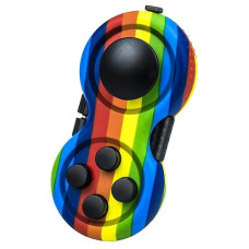 Wtycd Original Fidget Retro Rubberized Classic Controller Game Pad Fidget Focus Toy With 8-Fidget Functions And Lanyard - Perfect For Relieving Stress