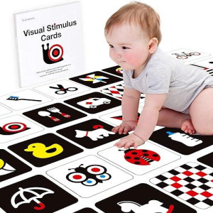 Richgv High Contrast Flash Cards For Infant Toddler And Baby.Cognitive Cards 20Pcs With 40 Pages.Visual Stimulation Sensory Toy Educational Baby Gift For 3-6Months