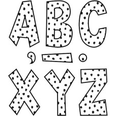 Black Painted Dots On White 7" Fun Font Letters