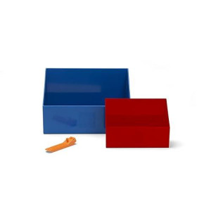 Room Copenhagen LEGO Brick Scooper Set - Easy Clean Up for Building Blocks and Other Toys - 1 Large Bright Blue Scoop 7.63 x 5.19in and 1 Small Bright Red Scoop 5.07 x 3.46in - Includes Brick Separator
