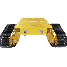 Swaytail Professional Intelligent Robot Metal Tank Car Chassis For Arduino/Raspberry Pie/Microbit/Diy Steam Education, T300 Tracked Crawler Robotic Platform With Enocoder Dc Motors For Teens Adults