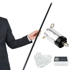 Kensally Xfunjoy 59"/150Cm Black Magic Appearing Cane Magic Staff With Free Gloves And Video Turorial For Professional Magician Stage Street Magic Performance