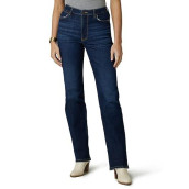 Wrangler Womens High Rise True Straight Fit Jeans, Berry Dark, 2 1 Us