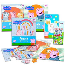 Peppa Pig Jigsaw Puzzle Assortment For Boys, Girls - Bundle With 3 Peppa Pig 24 Piece Puzzles Plus Peppa Pig Stickers (Peppa Pig Activity Set)