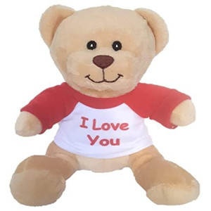 Hug-A-Booboo I Love You Plush Teddy Bear - Super Cute 6 Inch Plush Teddy Bear With �I Love You� Message T-Shirt - Great For Gift, Gift Basket, Party Favor