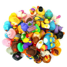 Xy-Wq Rubber Duck 25 Pack For Jeeps Bath Toy Assortment - Bulk Floater Duck For Kids - Baby Showers Accessories - Party Favors, Birthdays, Bath Time, And More (25 Varieties)
