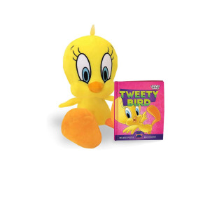 Yellow Bugs Bunny Bird Friend Plush 12 Book & Plush Set Looney