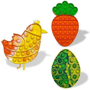 Jofan 3 Pack Easter Fidget Sensory Pop Toys For Kids Boys Girls Toddlers Easter Basket Stuffers Stress Relief Gifts Party Favors