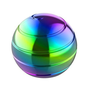 Apqdw Kinetic Spinning Desk Toy Ball, 1.54'' Fidget Toys Ball For Adults Anxiety Adhd, Optical Illusion Toys For Christmas Birthday (39Mm, Rainbow)