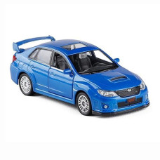 2010 Impreza Wrx Sti Racing Sports Sedan Diecast Car Model Toy Vehicle 1/36 Scale Metal Pull Back Friction Powered Children�S Die-Cast Vehicles Doors Open Toys For Boys Gifts Kids Adults, Blue