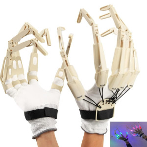Halloween Articulated Fingers, Upgrade 3D Printed Finger Extensions Articulated Finger Toys, As Flexible As Your Own Fingers, Easy To Put On And Unload, Party Masquerade Props (White Glowing-Upgrade)