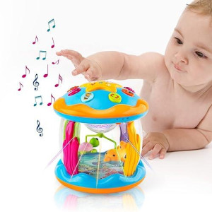 Beetoy Baby Toys 0 To 6 Months, Baby Musical Crawling Toys, Ocean Rotating Light Up Musical Toys For Newborn Baby 12 To 18 Months, Baby Learning Musical Toy Gifts For Toddlers 1 2 3+ Years