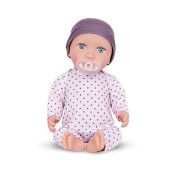Babi By Battat - 14-Inch Newborn Baby Doll - Blue Eyes & Medium-Light Skin Tone - Soft Body & Removeable Outfit - Lilac Hat & Pacifier Accessory - 2 Years Girl Doll
