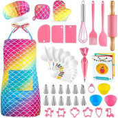 Giftinbox Kids Cooking And Baking Set, 54 Pcs Complete Kit With Apron And Chef Hat, Real Kids Cooking Utensils And Kitchen Accessories For Junior Chef, Ultimate Kids Baking Gift For Girls Boys